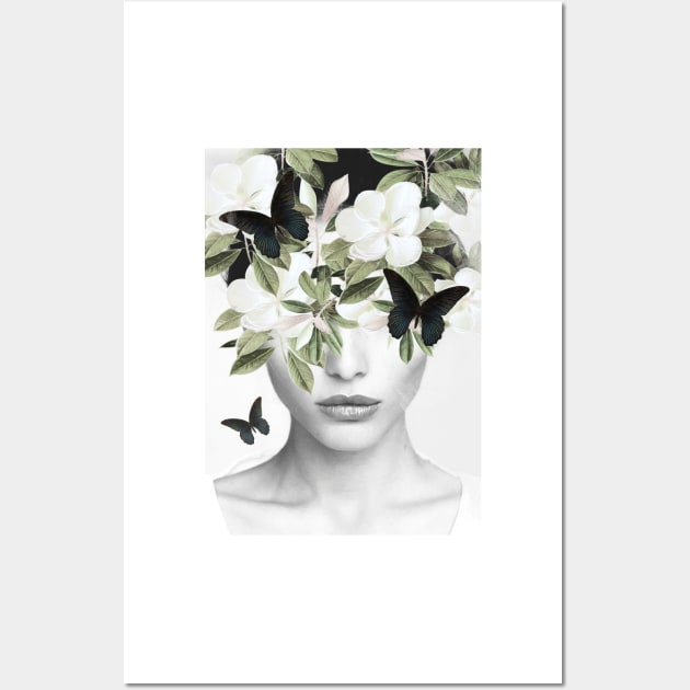 Woman With Flowers and Butterflies 3 Wall Art by Dada22